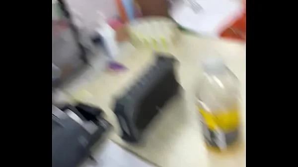 Getting head at work till a customer came