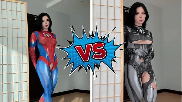 Passionate Spider Woman vs Anal Fuck Lover Black Spider-Girl!