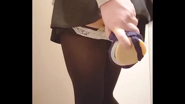 Japanese girl public changing room dildo masturbation