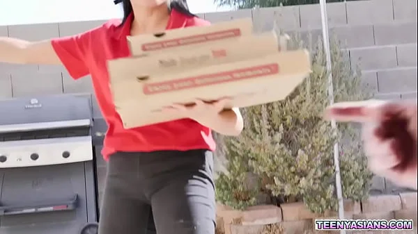 Jay Romero and Rion King wants some pizza and Ember Snow delivered it fresh and hot with an extra threesome service.